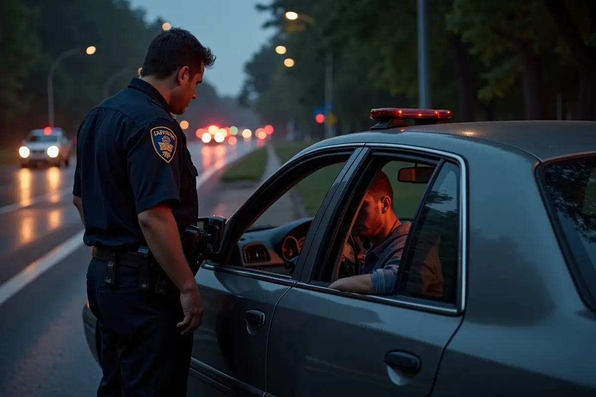 person pulled over for DUI