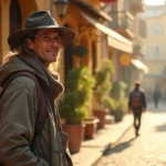 traveler appreciating small moments during an everyday meaningful journey