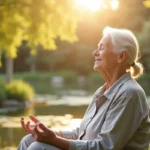 older adult managing stress to promote healthier graceful aging