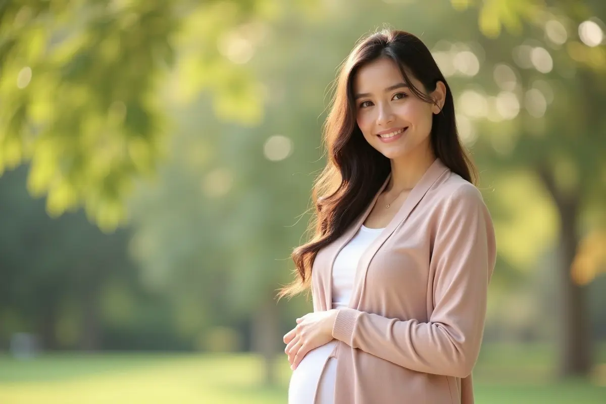 mother feeling confident after successful postpartum cosmetic surgery