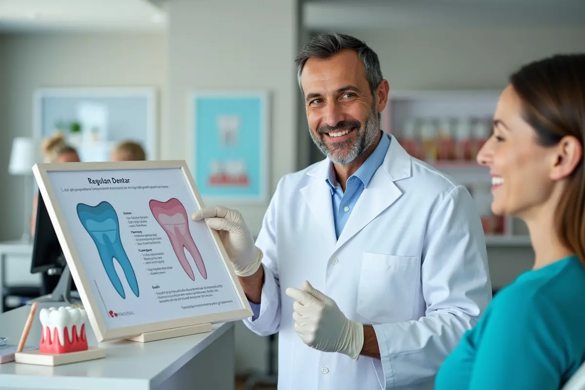 dentist emphasizing importance of general and preventive dental care