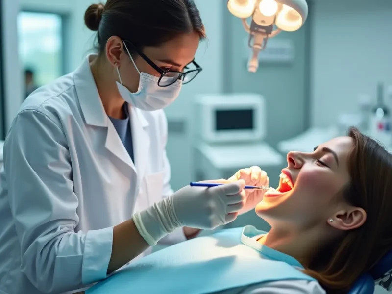 dentist performing professional teeth cleaning for improved oral health