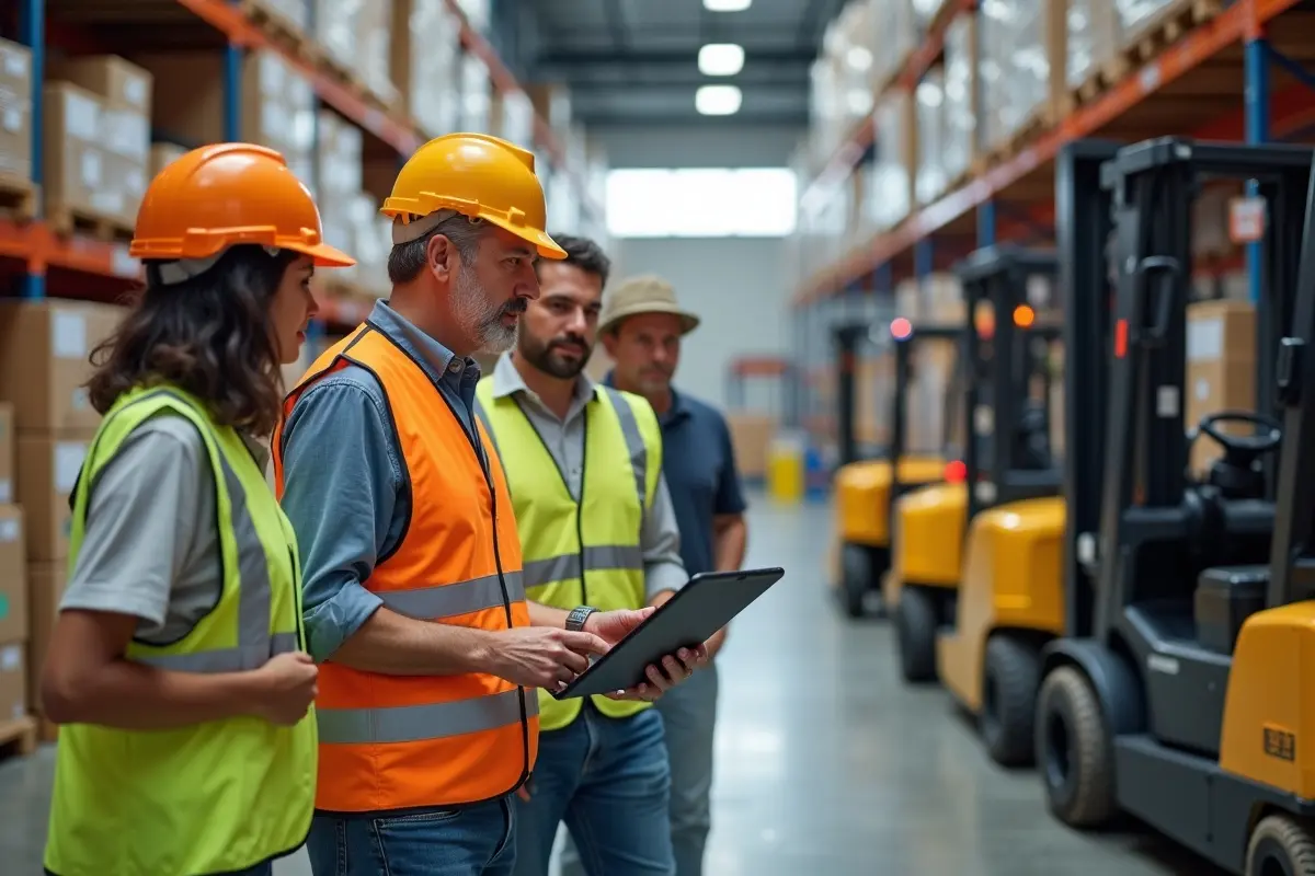 logistics manager coordinating supply chain operations in warehouse