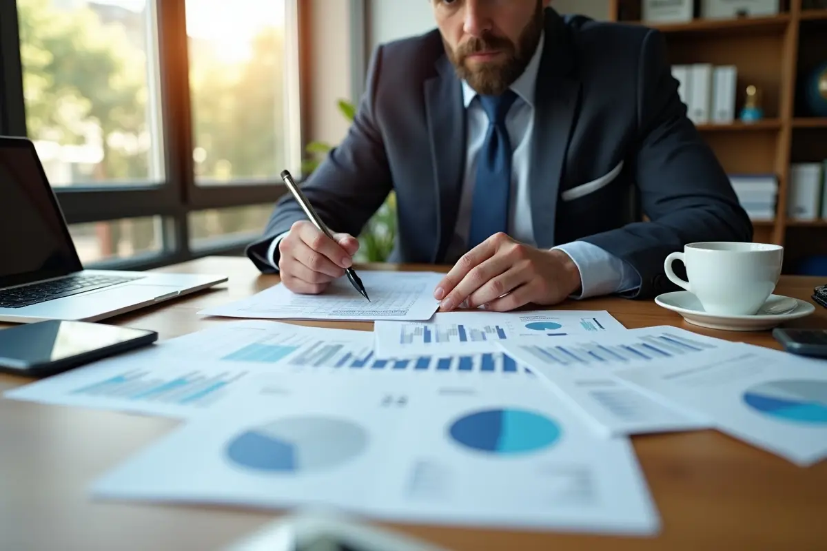 business owner reviewing bridge loan documents for short term funding