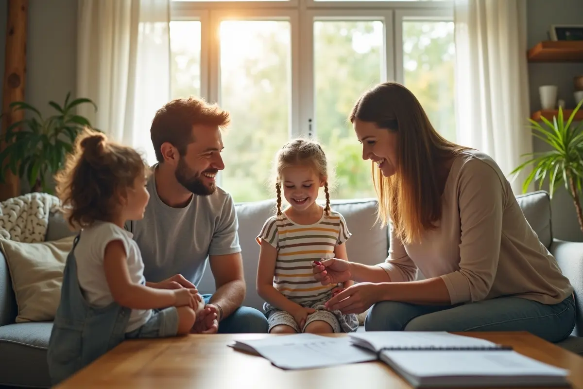 family protecting indoor environment from invisible health and safety risks