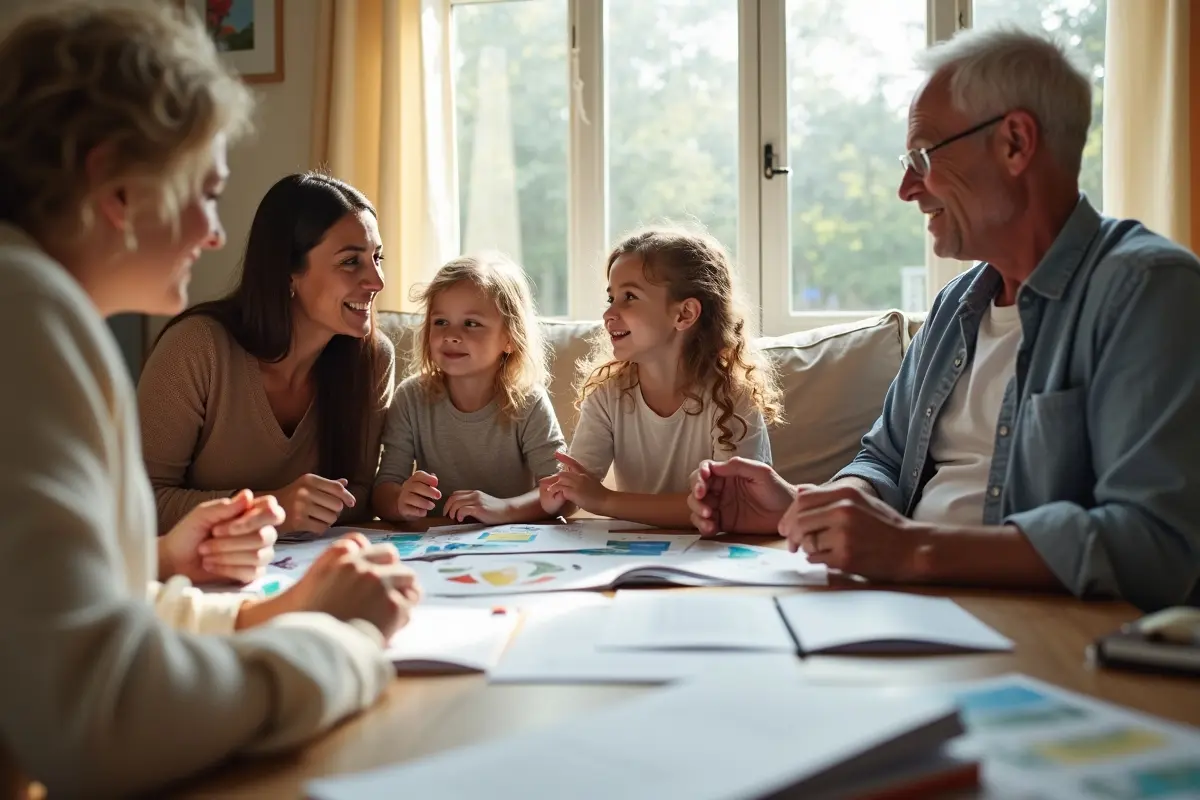 family evaluating trusted care support network for ongoing assistance