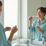 person using preventive dental care to maintain healthy smile long term