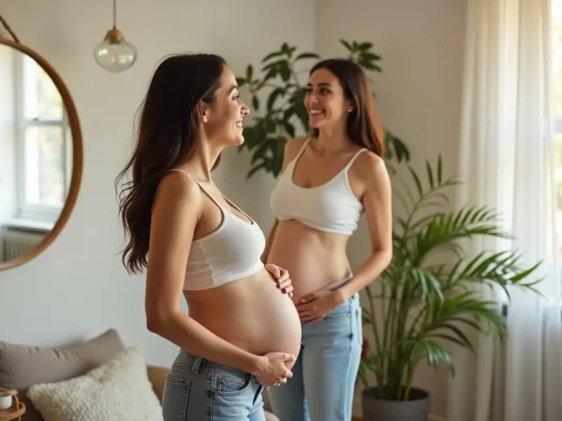 new mother rebuilding body confidence after pregnancy with self care